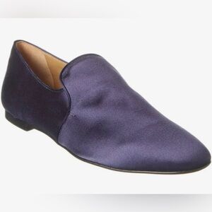The row navy satin alys slip on loafer sz 39.5 euc $860